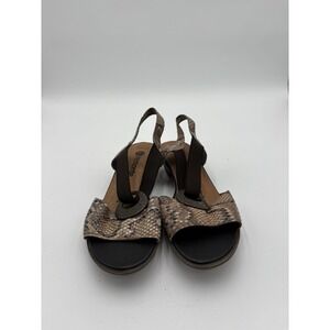 Remonte Sandal Shoes Womens 38 Animal Snake Print Leather Heel Strap Sz 7-7.5